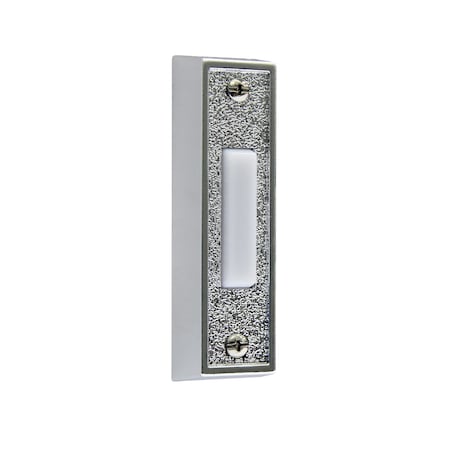 Iq America DP1109S Wired Lighted Plastic Silver with White Pushbutton Doorbell DP1109S